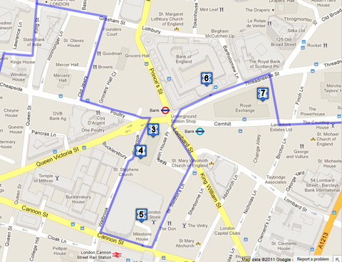 section-2 City of London Walk Guildhall to The Royal Exchange