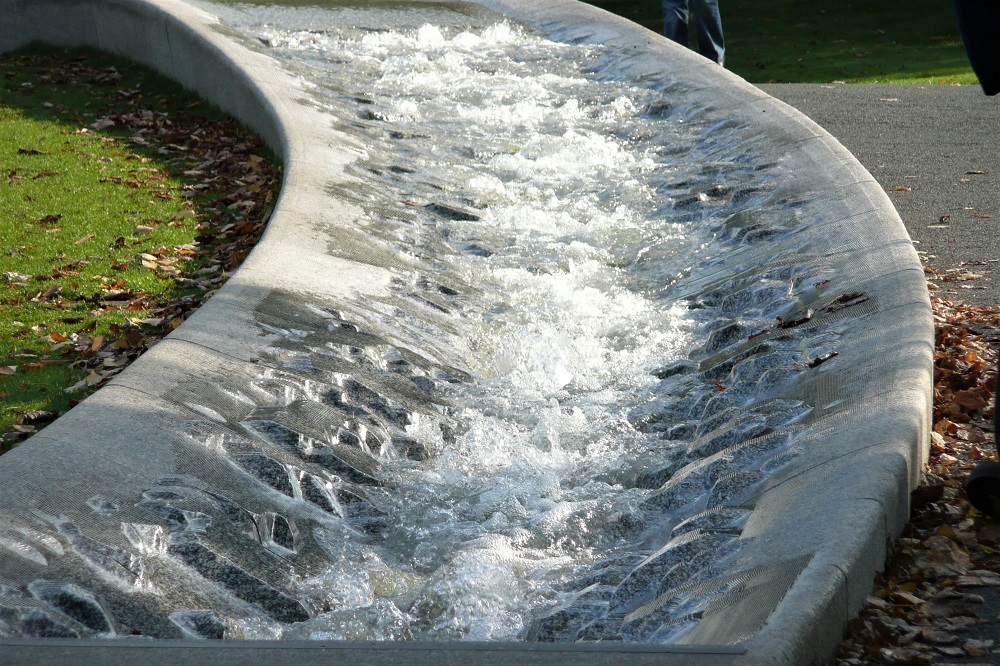 rough water in fountain